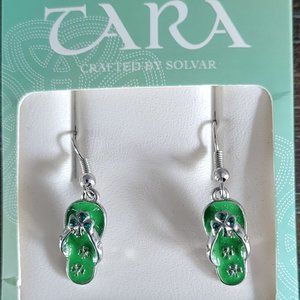 Tara Ireland Flip Flop Earrings and Pendant Necklace crafted by Solvar